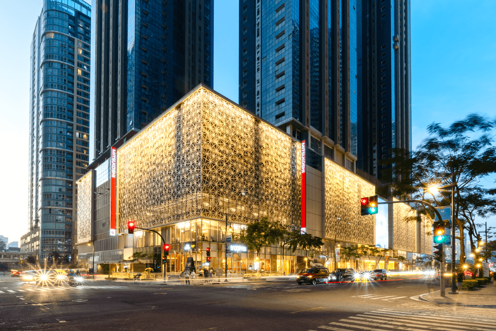 Bonifacio Global City illuminated at night